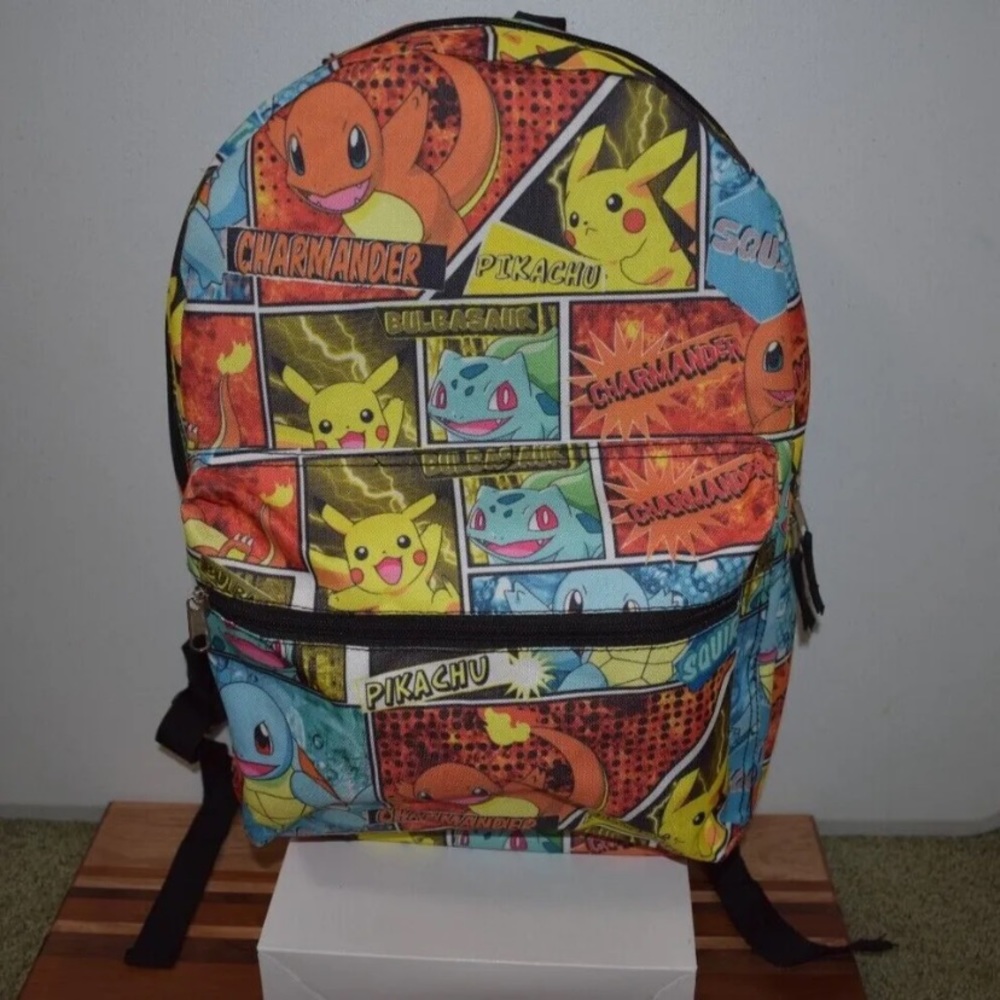 Pokémon Youth Kids Backpack Bookbag PIKACHU CHARMANDER SQUIRTLE FAB NY Bag 2018